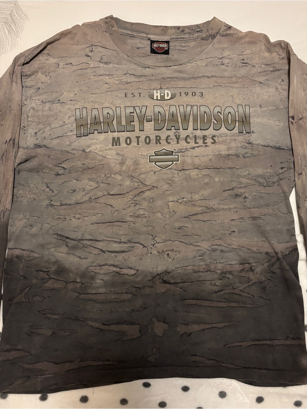 Harley-Davidson Brown/Black Marbled Long Sleeve Logo Tee